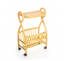 Столик с подставкой для газет Classic Rattan 17/17 из ротанга на колесиках